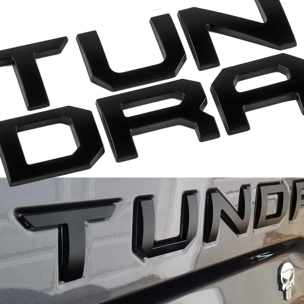 3D Matte Black Tailgate Insert Letter Emblems - ABS Plastic Custom Truck Exterior Accessories for Toyota Tundra 2014-2021, Strong Adhesion Car Exterior Stickers Decals