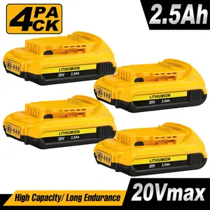 DCB203 2.5Ah/20V portable lightweight cordless power tool battery pack, compatible with a wide range of tools; DeWalt alternative model. outdoorfun