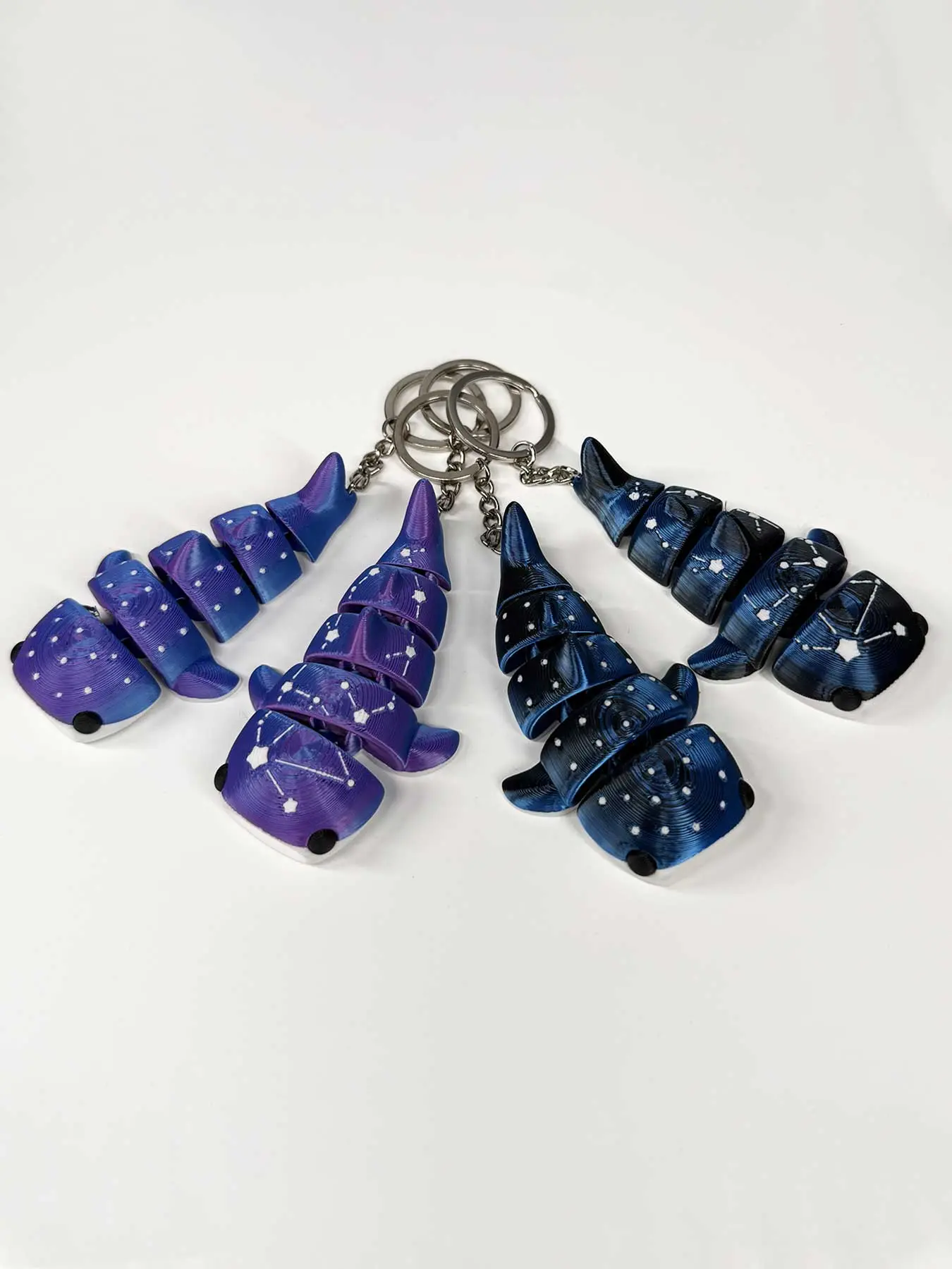 3d Printed Starry Sky Shark Keychain, Realistic Gradient Orca Pendant, Flexible Joint Design, 3d Printed Ocean Animal Shark Accessory With Key Ring, Bag Charm Backpack Accessory, Keychain For Bags, Keychain Accessories, Keyrings, Gift Keychain
