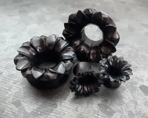 PAIR of Beautiful Lotus Flower Organic Areng Wood Plugs - Gauges 0g (8mm) thru 1" (25mm)