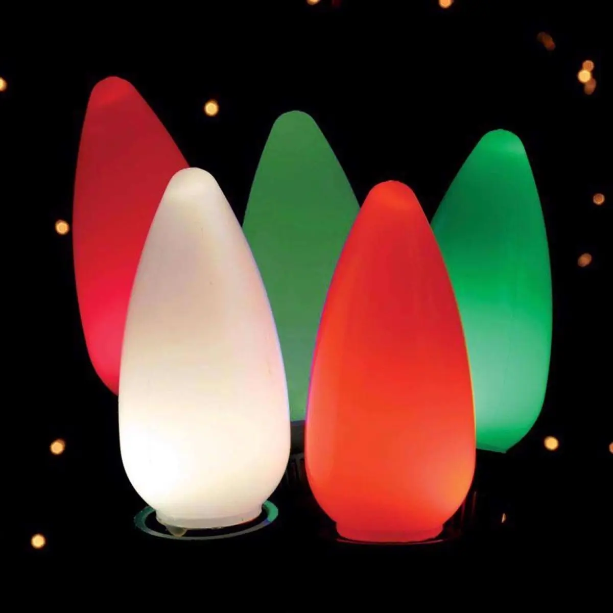 Ace Trading 9107462 Anti-Flicker LED C9 String Lights - 25 Count, 24 ft (21-30 ft.), Colorful Smooth Platinum Bulbs, Red/Green/Pure White, Energy Efficient Home Supplies, Christmas Decor for Tree, Deck