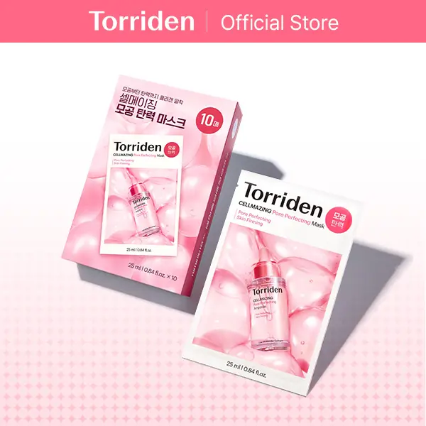 [Torriden Official] CELLMAZING Pore Perfecting Mask (10 Sheets) | Korean Facial Mask for Intensive Pore Tightening, Pore Care, Firming with 5D Collagen Complex, Peptides