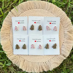 Christmas tree cake inspired earrings