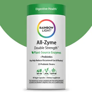 Rainbow Light Digestive Enzymes Probiotic - All-Zyme Double Strength - 90 Vegan Capsules - Digestion & Gut Health