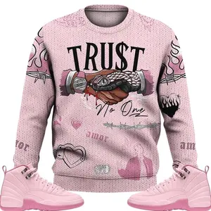 12 Retro Pearl Pink Ugly Sweater, Pearl Pink 12s Shirt, Snake Trust No One Got Em Couples Matching Outfits Streetwear Sneaker Shirt