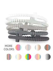 5pcs Cute Random Color Hand Strap, Thin Cross Silicone Bracelet, New Fashion Bracelets, Accessories Gifts, Women & Men Jewelry, Stackable Bracelets, Stacking Bracelet, Trendy Fashionable Accessories