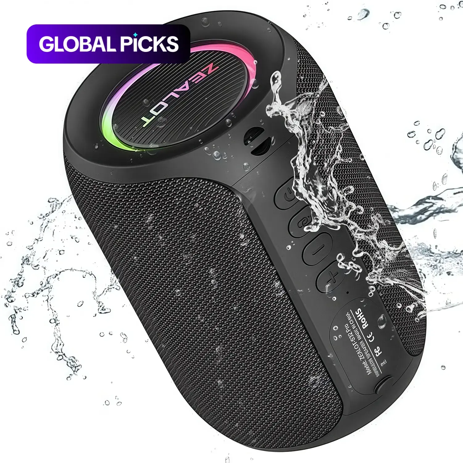 ZEALOT Portable Bluetooth-compatible Speaker, Multifunctional Wireless Speaker, Speaker Rechargeable, 15W Stereo Speaker with Super Bass and RGB Lighting, Waterproof Speakers for Home, Outdoor, Halloween Gifts