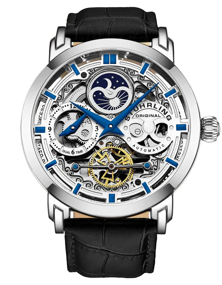 Men's High-End Multi-Function Mechanical Watch - Hollow, Sun-Moon-Stars Display, Bezel, Gear-Driven, Manual Fashion Watch, Multi-Function Mechanical Watches, Bezel Mechanical Watches