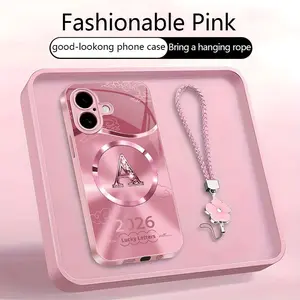 Suitable for [iPhone 16] high-end MagSafe phone case，Features a magnetic attachment function，features magnetic attachment; includes a free lanyard.YM99