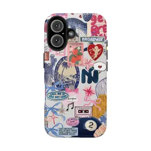 Coquette 2 Ball Collage Phone Case, Preppy and Cute Aesthetic Cases, Christmas iPhone 17 16 15 14 13 12 11