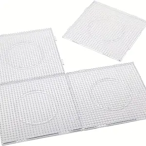 4pcs 2.6mm Melting Bead Making Board Transparent Nail Art Kit Plastic Fuse Pearl Plate Set DIY Craft Supplies Needle Crafts Kit Handicraft