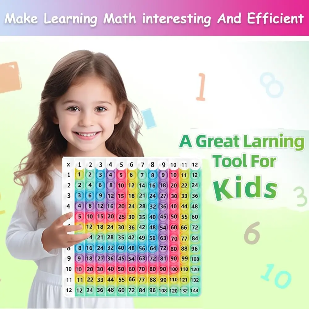 Torlam Math Board,12x12 Math Manipulatives Game Board,Multiplication Game Board,Multiplication,Division, Addition, Subtraction Games Toys for Kids, 1st, 2nd, 3rd, 4th, 5th, 6th Grade