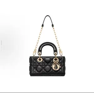 Pre-owned Dior 1 Shoulder Bags D Joy Mini East West Bag in Black with Gold Hardware