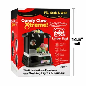 JUMBO Candy Claw Machine Xtreme (14.5” Tall) – FULL SIZE Arcade Game | Not Mini | LED Lights, Timer & 20 Coins | USB Rechargeable