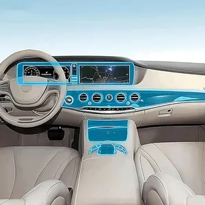 Car Interior Center Console Transparent TPU Protective Film Anti-Scratch Repair Film for Mercedes Benz W222 Class-S 2014-2017 Total Interior Protection Invisible Sleek Shield Easy to Install Bubble-Free