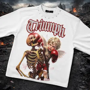 TRIUMPH WHITE CROP TEE Cotton Casual  Menswear Graphic Print
