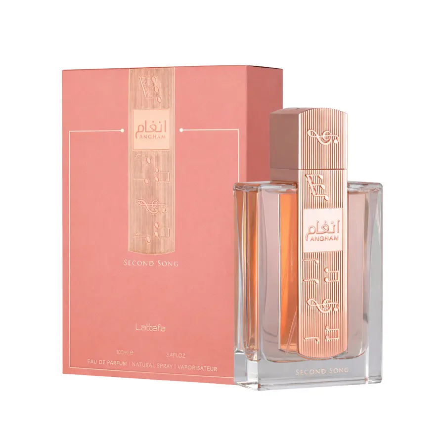 Lattafa Angham Second Song Eau De Parfum Unisex — Pear Blossom, Bergamot, Peony, 3.4 oz (100 ml) | lattafalong-lasting bergamot cologne, lattafacreamy sweetness, praline, pear blossom perfume, orange blossom, bergamot perfume, vanilla, bergamot peony