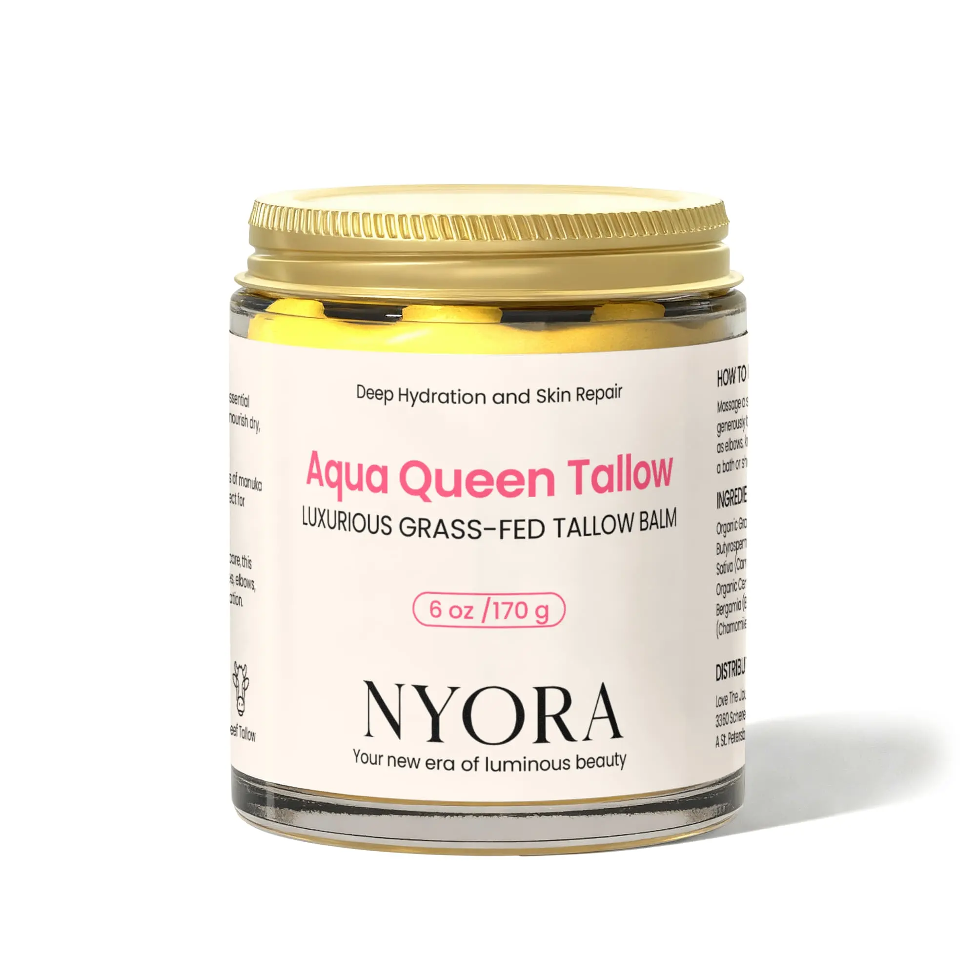 NYORA Aqua Queen Tallow | Luxurious Grass-Fed Tallow Balm for Deep Hydration and Skin Repair