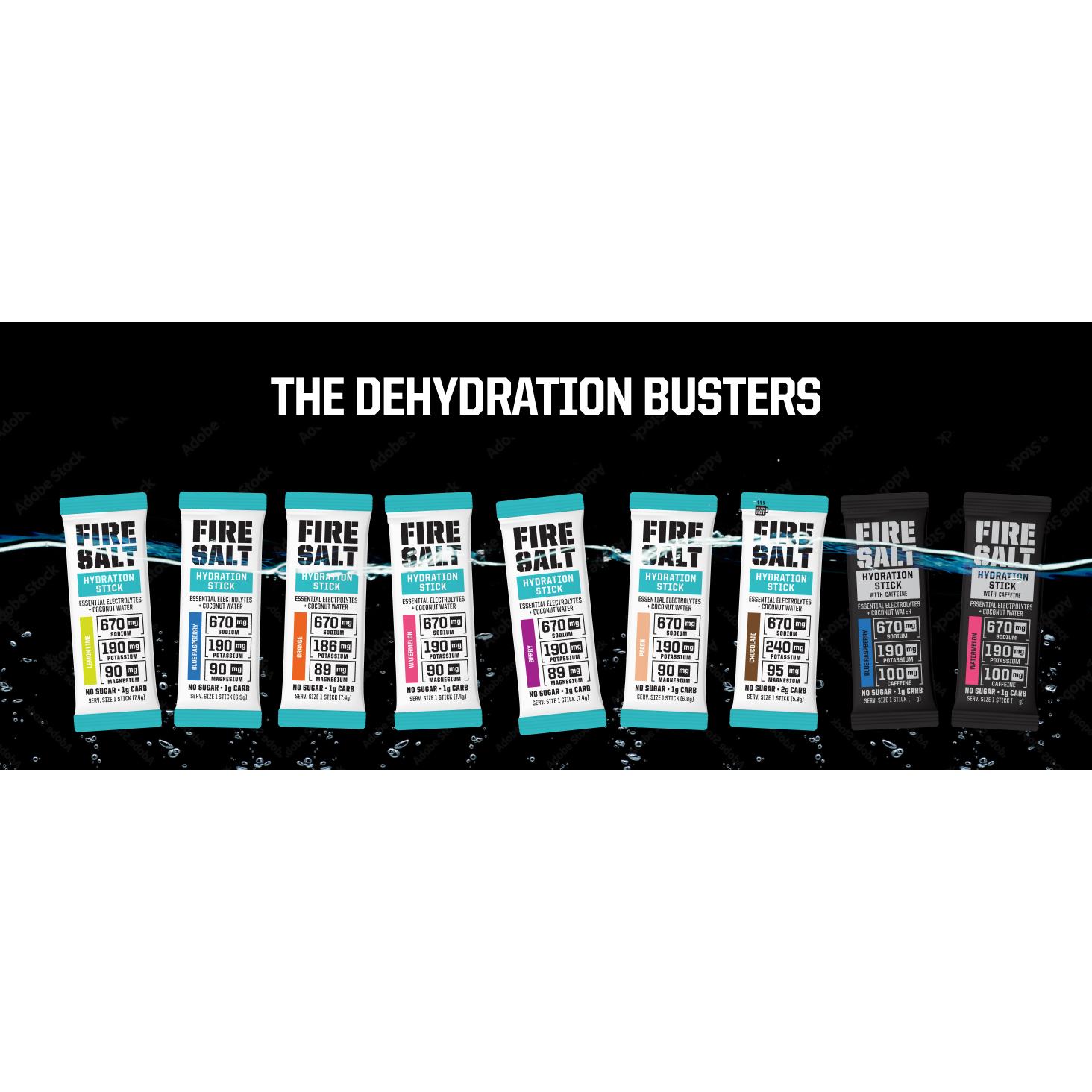 FIRE SALT PEACH Hydration Sticks - Essential Electrolytes & Coconut Water - Zero Sugar - Sport Energy Drink Mix - Natural Ingredients - 3x Electrolytes - Ideal for Intense Activities - Beverage, 16 or 32 ct. FIRE SALT PEACH Hydration Sticks - Essential Electrolytes & Coconut Water - Zero Sugar - Sport Energy Drink Mix - Natural Ingredients - 3x Electrolytes - Ideal for Intense Activities - Beverage, 16 or 32 ct.