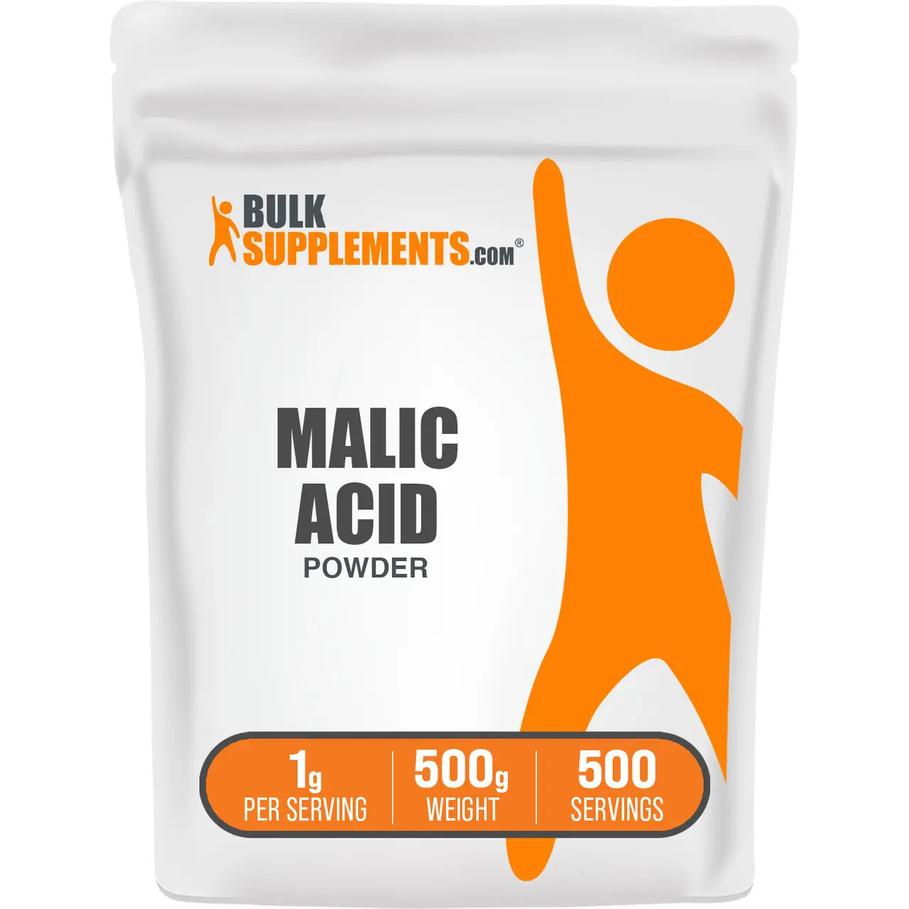 BulkSupplements Natural Edible Malic Acid Powder - Sugar Free, Natural Source, Easy to Mix Dietary Supplement for Muscle Support, Energy Boost, Helps Reduce Muscle Fatigue - 500g, 1g per Serving