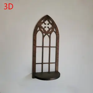 Gothic Window Shelf- Unique Cathedral Wood Shelves for Plants, Candles, and Treasures- Ideal Home Decor Decoration Items Gift