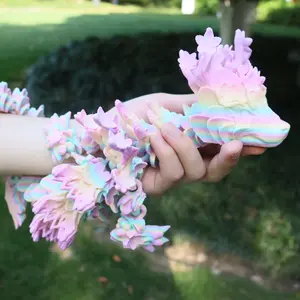 3D Printed 81cm Night Glow in the Dark Rainbow Sakura Dragon Figurine, Perfect Gift for Birthdays, Halloween, Christmas, Desk Decoration, Graduation Gifts