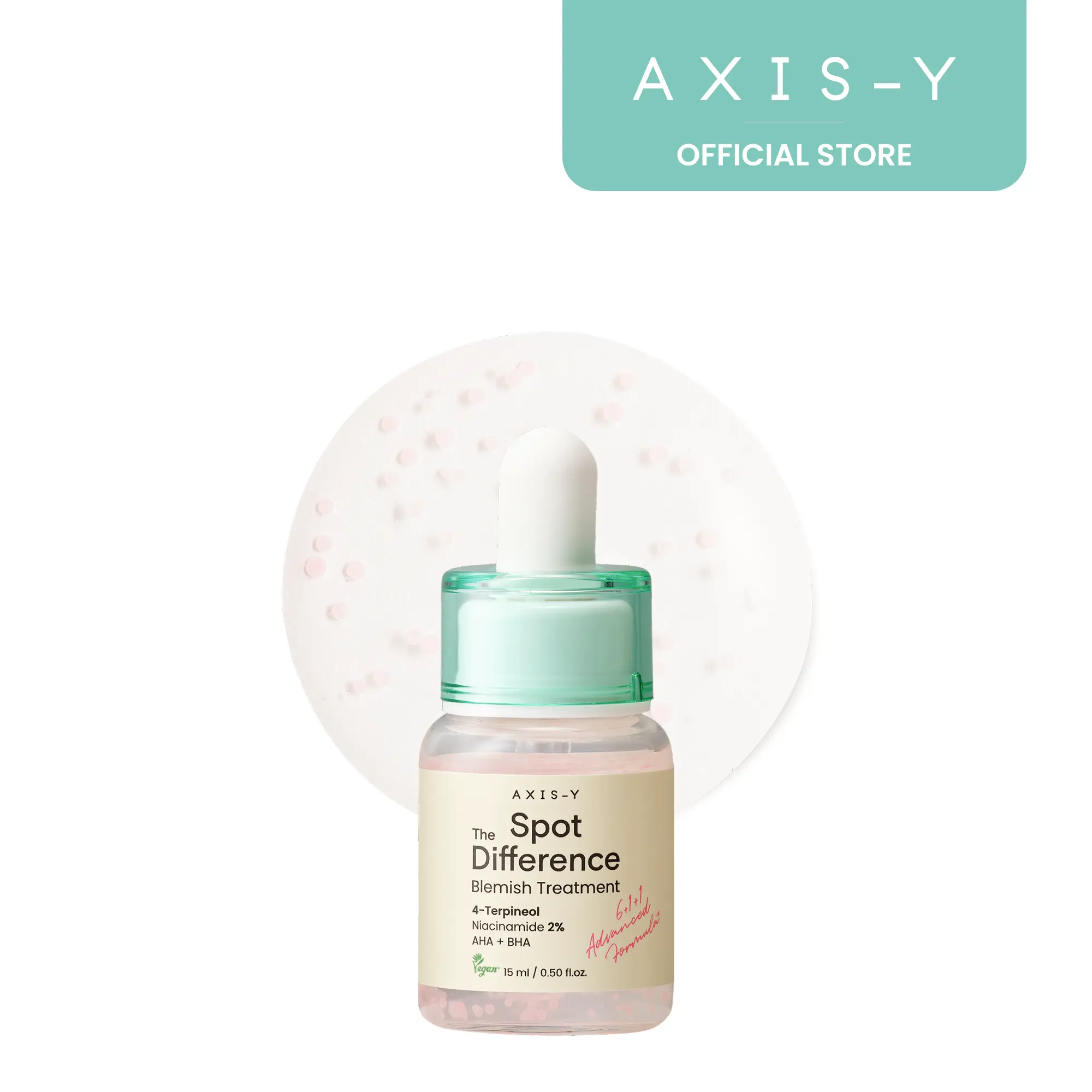 AXIS-Y Spot The Difference Blemish Spot Treatment - Vegan Korean Skin Care Face Serum with 4-Terpineol, 2% Niacinamide and AHA + BHA for Breakouts and Skin Barrier Repair - (0.50 fl oz | 15ml)