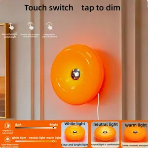 Modern Donut Table Light, LED Bedside Desk Light, USB Charging Touch Switch, Three-Tone Dimming Atmosphere Lamp, Durable Plastic Shade, Atmosphere Lighting