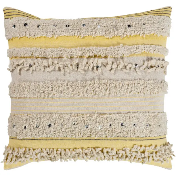Livabliss TMA004-2020D 20x20 in. Temara Woven Pillow Kit - Cotton Blend (30% Polyester), Butter, Cream & Black, Eclectic Charm, Global Flair, Woven Texture, Spot Clean Only, Algodón Standard Pillow, Algodón Standard Pillows