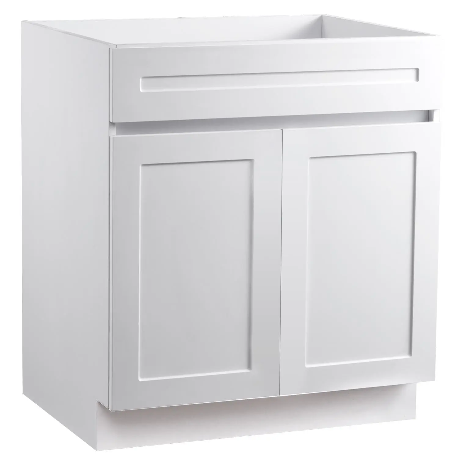 【Summerfinds】VEVOR White Shaker Base Cabinet, 30-Inch Unassembled Sink Base Cabinet, 30" W x 24" D x 34.5" H Ready to Assemble Cabinet with Soft-Close Doors and Adjustable Shelf, for Home Office