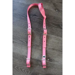 Pink checkered headstall