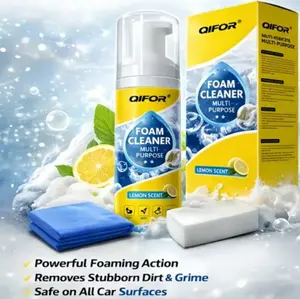 Car Interior Foam Cleaner Kit 150ML Cleaner with Wipe and Sponge Automobile Cleaning Agent Polishing Cleaner Set for Car Leather Seats, Dashboard, and Windows Cleaning