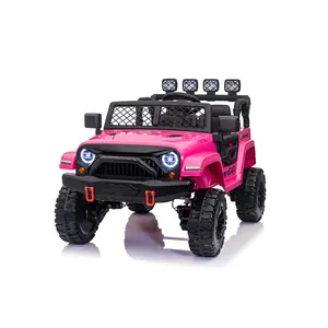 24V7Ah 2 Seater Ride on Jeep, 550 model motor: 4WD × 75W, 4-EVA Wheel Ride on Toys for Big Kids with Remote Control,  LED Lights & Music, Suspension Spring - Ages 3+
