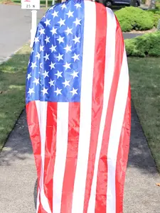 Soccer Fans USA American Flag Cape, Unisex Sports Fan Costume, Patriotic National Team Support Wear