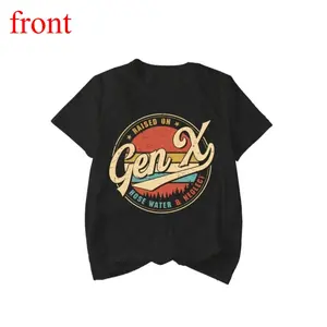 Women's Vintage Graphic Round Neck Tee, Casual Short Sleeve T-shirt for Summer, Women's Top for Daily Wear, Streetwear