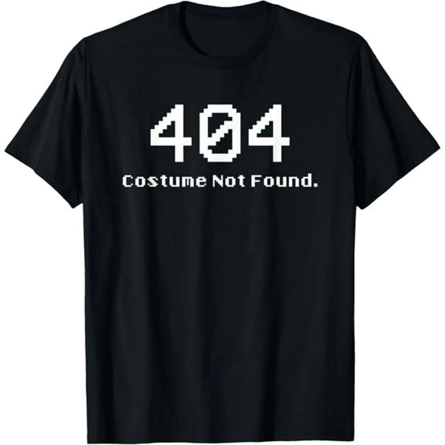 Men's Short-sleeve T-shirts Halloween Costume For Computer Geeks Or Developers 404 Error Code Graphic Tee Casual Tech Style Shirt