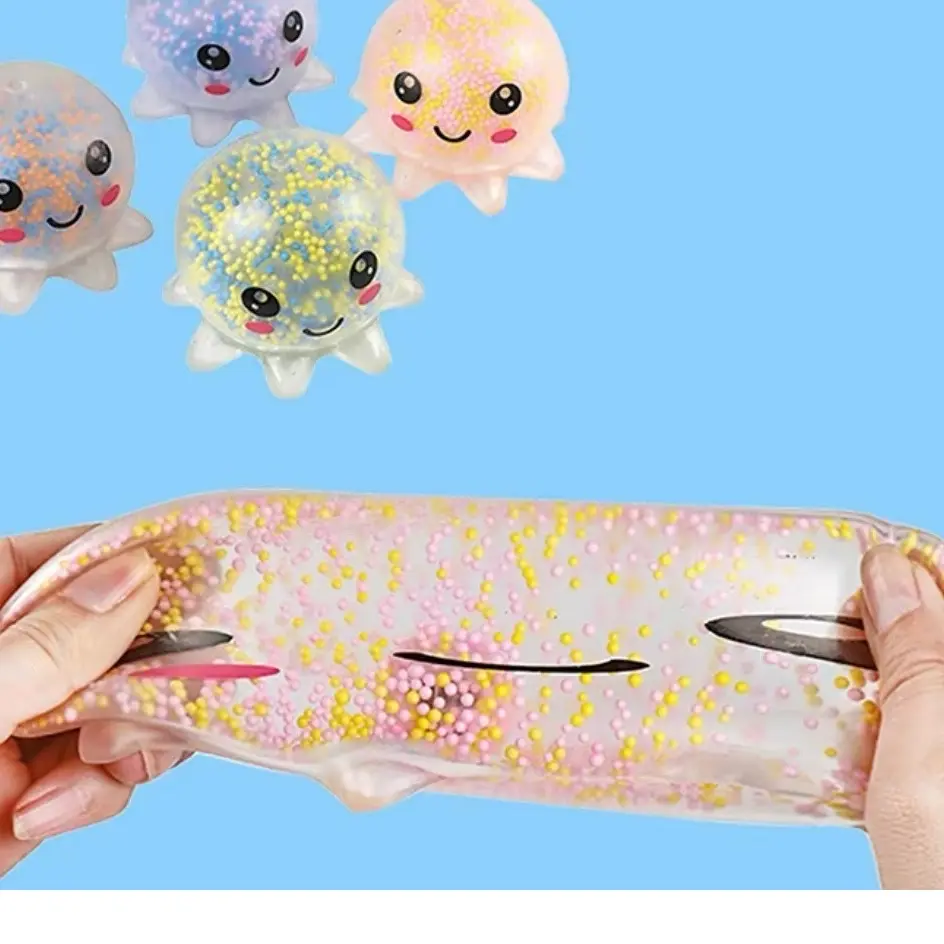 Glowing Squishy Octopuses - Cute and Cuddly Stress Relief Toys for Gift 2pk