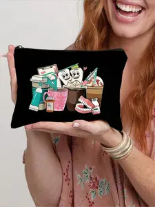 Fun Toothbrush Travel Storage Bag, Canvas Dental Care Organizer for Boys & Girls, Ideal for Storing Toothpaste and Brushes