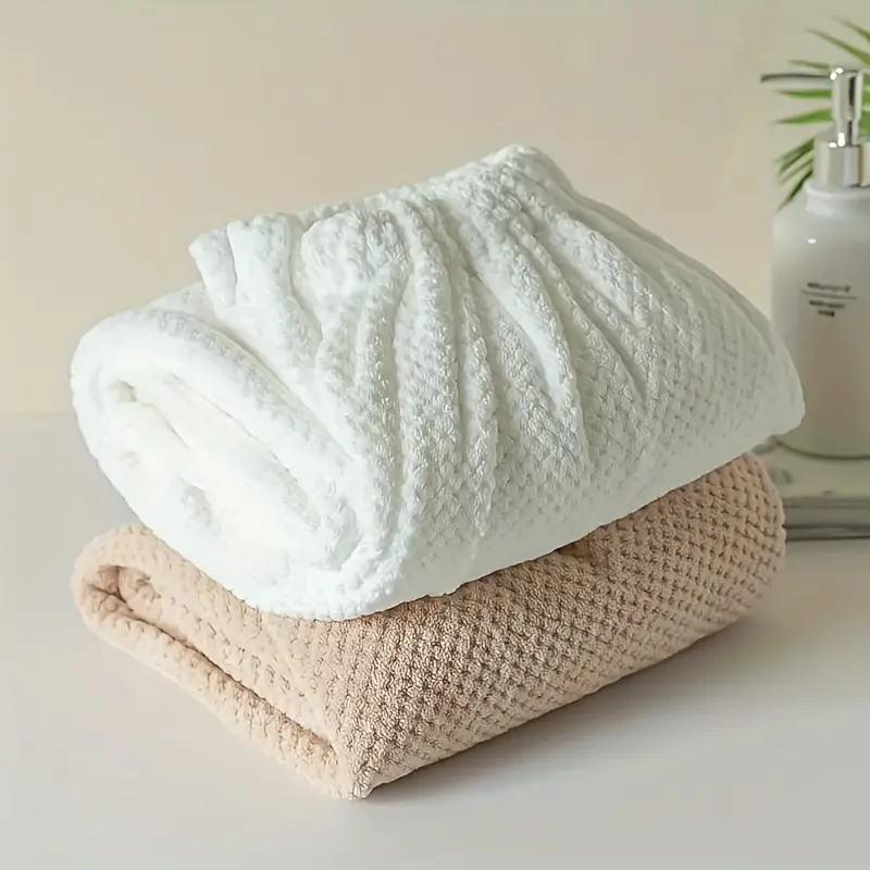 1 Pcs Pineapple Grid Bath Skirt, Soft Coral Fleece Towel, Soft Absorbent Towel, Adjustable Wraparound Bath Skirt, Women's Wearable Bath Skirt, Home Shower, Spa, Sauna, Beach, Gym, Travel, Hotel, Gift, Shower Towels, Bath Cloths