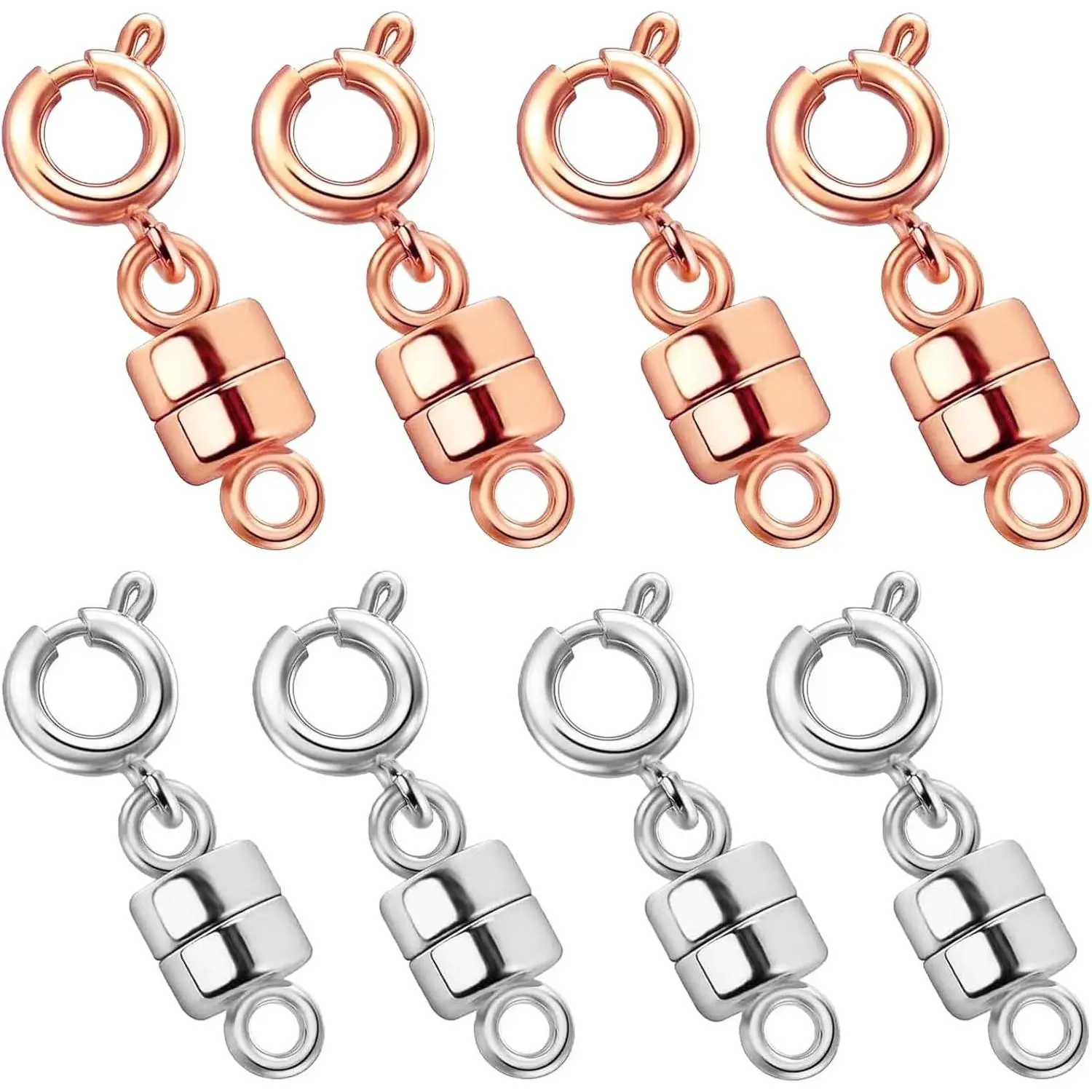 8Pcs | Silver & Rose Gold