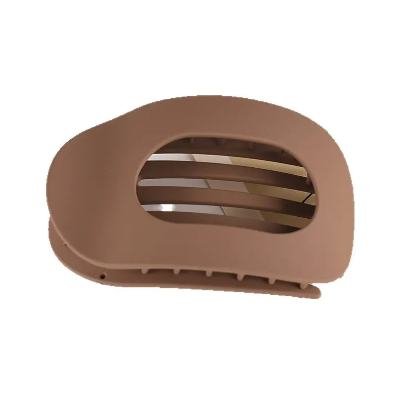 Elliptical Hair Clip   Matte Deep Coffee