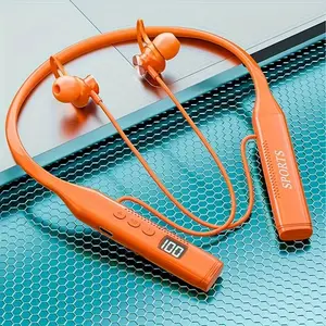 2025 New Wireless Neckband Headphones for Sports, In-Ear Earbuds with Adjustable Neck Ring, Ultra Long Battery Life, Suitable for Running Exercise Calls Music Games