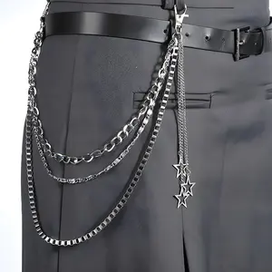 Fashion Trendy Punk Style Star Multi-layer Pendant Pants Chain Ins Style Hip-hop Pants Chain