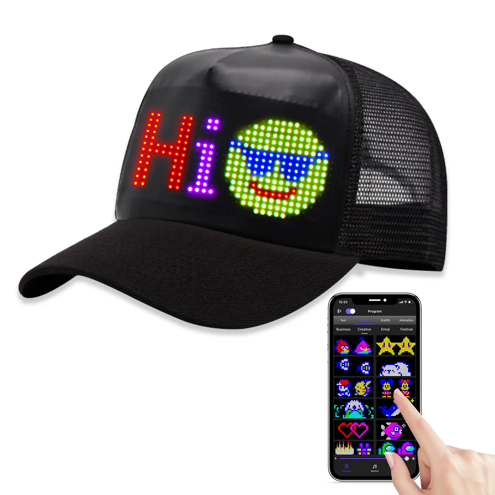 Programmable LED Hat with APP Control – DIY Scrolling Text Cap