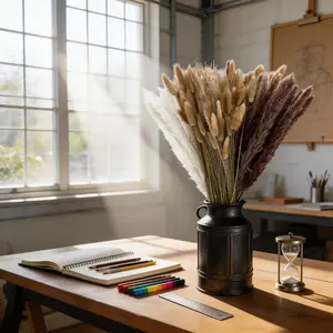 Boho Gallery Wall Accent: Dried Pampas Grass Bouquet