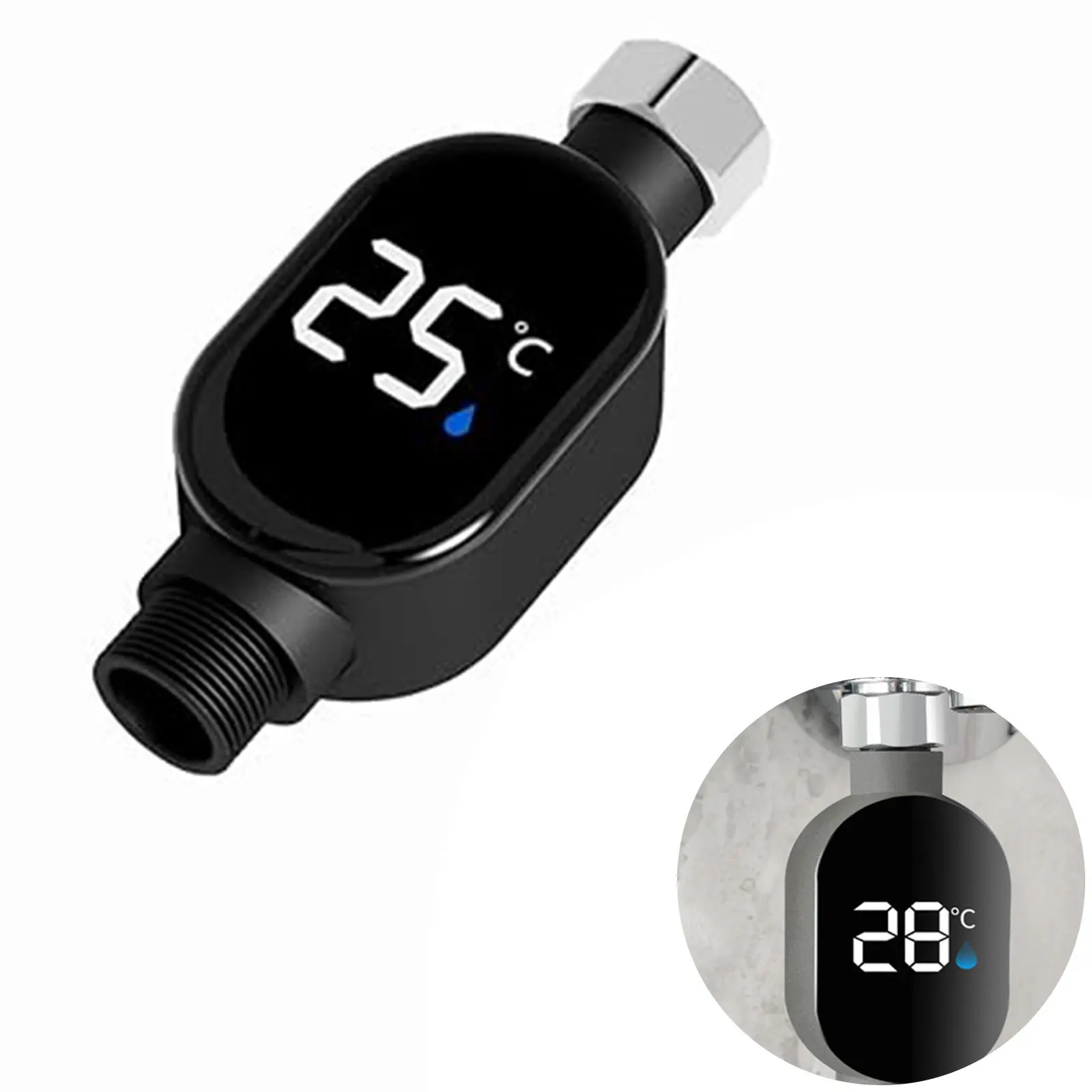 Smart Temperature Bathtub Thermometer with Digital Display, Easy Reading, Measures 0-99 °C for Home Bathroom and Kitchen Use, Accurate Water Temperature Monitor