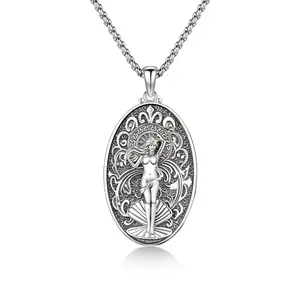 Aphrodite Necklace Silver Jewelry Goddess Aphrodite Pendant Necklace Gifts for Women Men Anniversary Graduation Birthday Christmas Mothers Day Valentine's Day Faith Amulet