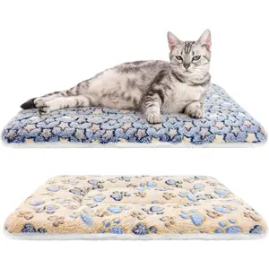 2 Pack Cat Blankets for Indoor Cats, Ultra Soft Reversible Mat, Fluffy Flannel Blanket for Small Dogs and Cats, Washable Pet Pad