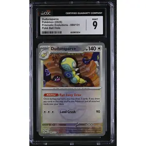 Pokemon 2025 Prismatic Evolutions Dudunsparce Poke Ball Holo #080/131 CGC 9