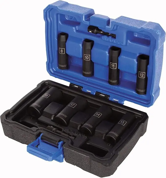 Kobalt 864581 10-Piece 3/8 Drive 6-point Deep Impact Socket Set-Metric